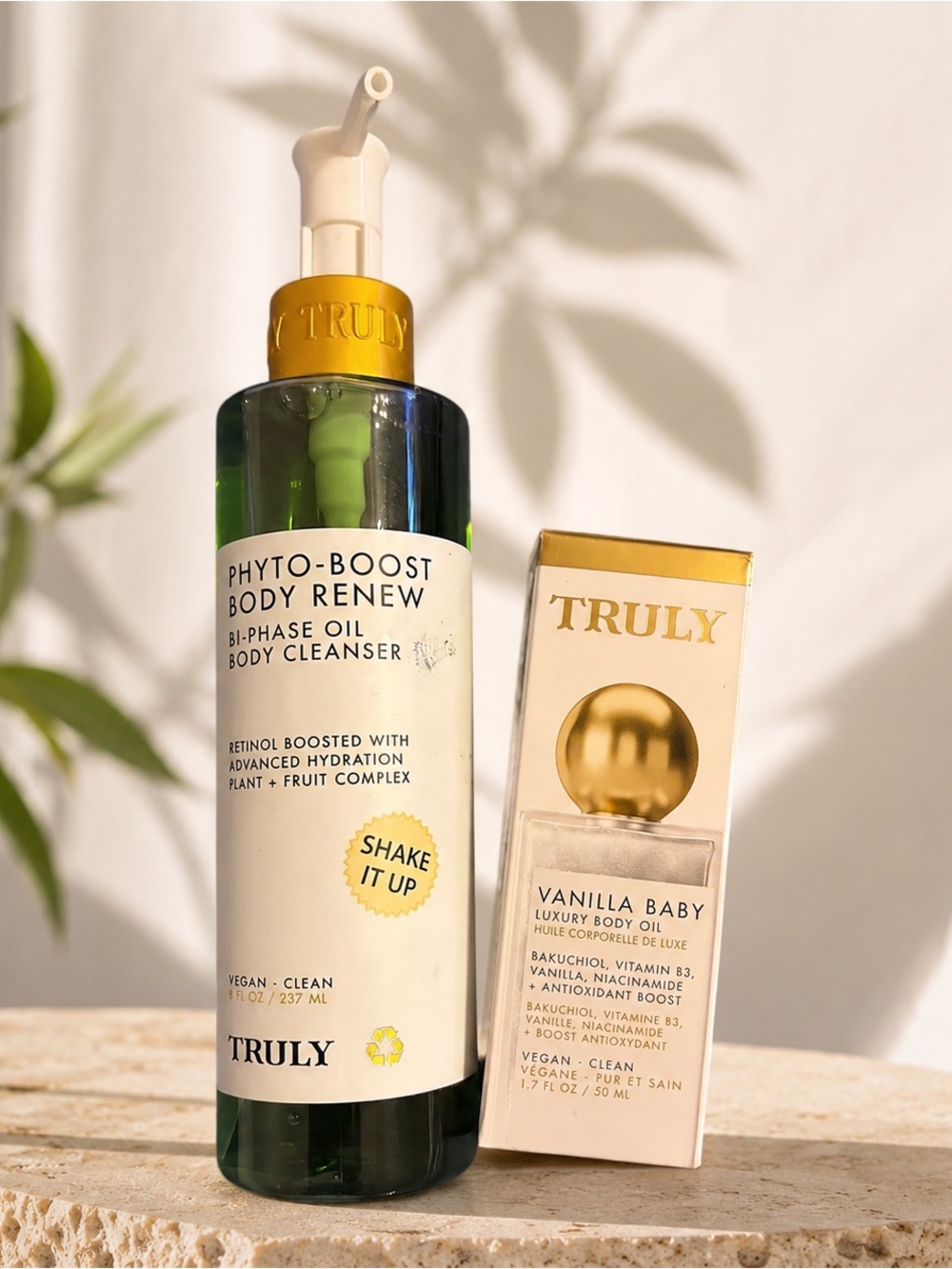 TRULY Phyto-Boost & Vanilla Baby Body Oil Duo - NIB